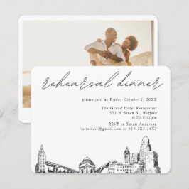 Cartão De Informações Janto Elegante De Ensaio De Casamento De Buffalo N