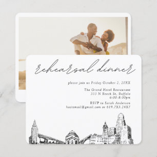 Cartão De Informações Janto Elegante De Ensaio De Casamento De Buffalo N