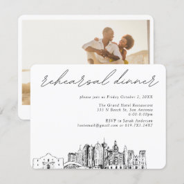 Cartão De Informações Janto Elegante de Ensaios de San Antonio Wedding