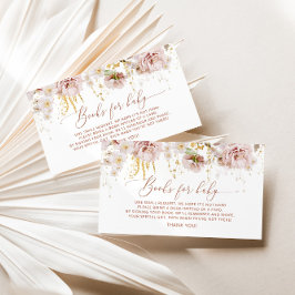 Cartão De Informações Jardim boêmio flores livros para bilhete de bebê