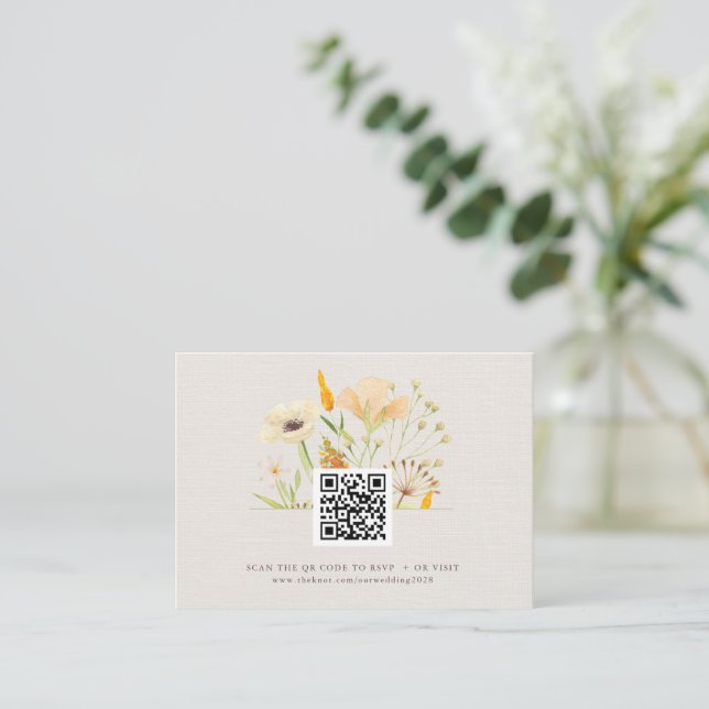 Cartão De Informações Jardim Botânico de Flores Selvagens Código QR (Em pé/Frente)