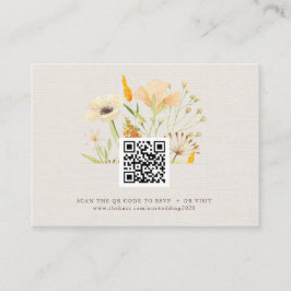Cartão De Informações Jardim Botânico de Flores Selvagens Código QR