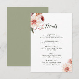 Cartão De Informações Jardim Botânico Floral Casamento Elegante