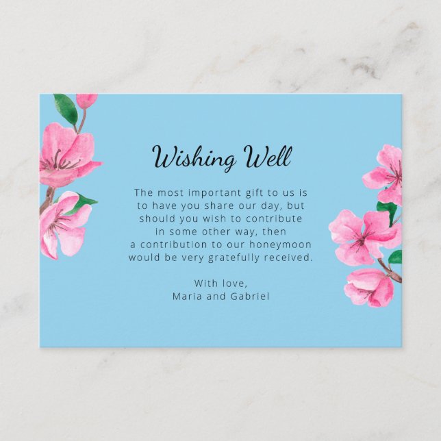 Cartão De Informações Jardim Botânico primavera que desejava bem o casam (Frente)