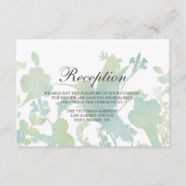 Cartão De Informações Jardim de Beija-flor Aquarela Recepção de Casament
