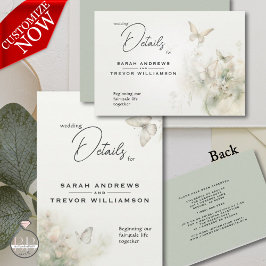 Cartão De Informações Jardim de Borboleta Encantado