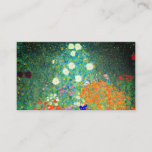 Cartão De Informações Jardim Flor Gustav Klimt<br><div class="desc">Cartões de gabinete com a pintura a óleo do Jardim Flor de Gustav Klimt (1906). Um belo jardim de flores roxas,  vermelhas,  brancas,  azuis e laranja. Um presente de excelente para fãs de Arte Nouveau e de Arte Austríaca.</div>