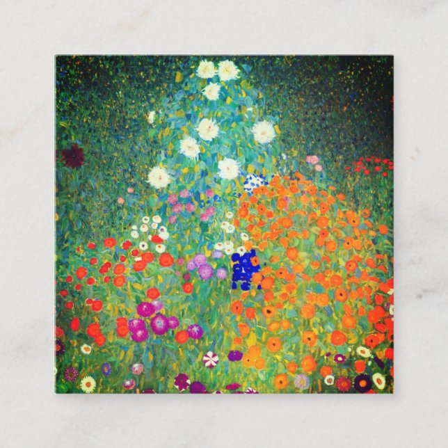 Cartão De Informações Jardim Flor Gustav Klimt (Frente)