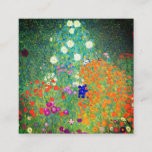 Cartão De Informações Jardim Flor Gustav Klimt<br><div class="desc">Cartões de gabinete com a pintura a óleo do Jardim Flor de Gustav Klimt (1906). Um belo jardim de flores roxas,  vermelhas,  brancas,  azuis e laranja. Um presente de excelente para fãs de Arte Nouveau e de Arte Austríaca.</div>