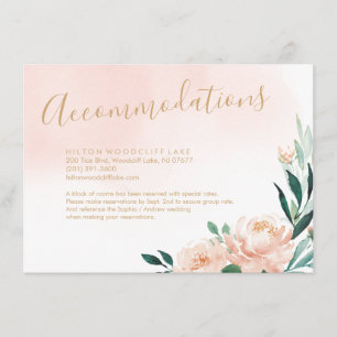 Cartão De Informações Jardim romântico aguarela floral acomodação