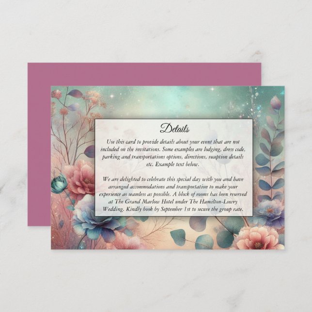 Cartão De Informações Jardim Secreto no Brilho da Noite (Frente/Verso)