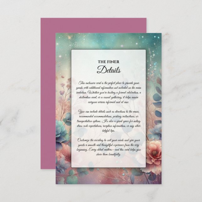 Cartão De Informações Jardim Secreto no Brilho da Noite (Frente/Verso)