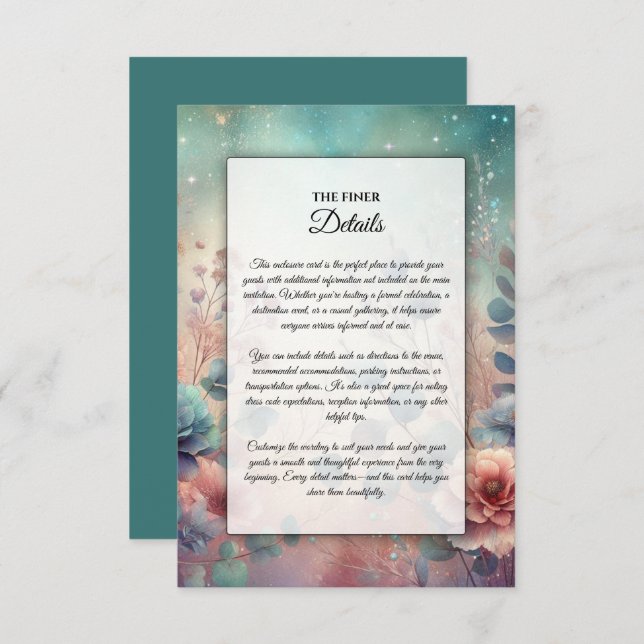 Cartão De Informações Jardim Secreto no Brilho da Noite (Frente/Verso)