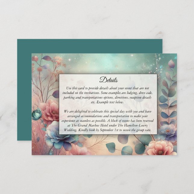 Cartão De Informações Jardim Secreto no Brilho da Noite (Frente/Verso)