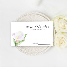 Cartão De Informações Jarro de lírio cala branco - Ideias para uma noite