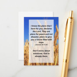 Cartão De Informações Jeremias 29:11 Eu sei os planos que tenho para voc