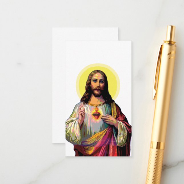 Cartão De Informações Jesus Christus no estilo de arte Pop (Frente/Verso In Situ)