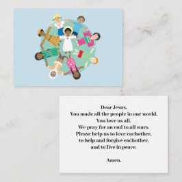 Cartão De Informações Jesus e crianças oração pela paz