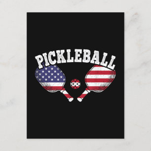 Cartão De Informações Jogador de Pickleball da Bandeira dos EUA Amor ao 