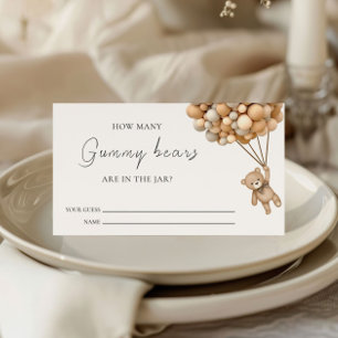 Cartão De Informações Jogo Adivinhado do Balão do Ursinho de Espera Rápi