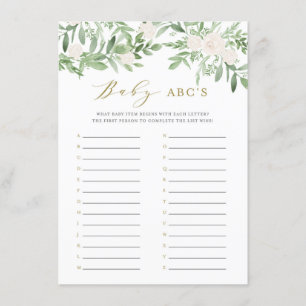 Cartão De Informações Jogo de ABC das hortaliças e do chá de fraldas d