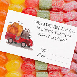 Cartão De Informações Jogo de Adivinhação de Doces de Halloween Gato de 