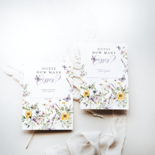 Cartão De Informações Jogo de Beijos no Chá de Noiva Borboleta Floral Ro