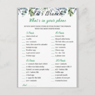 Cartão De Informações Jogo de Chá Bridal Brunch de 2 em 1