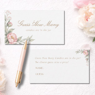 Cartão De Informações Jogo de Chá de Bebê Elegante em Flor Quantos Cartã