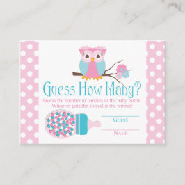 Cartão De Informações Jogo de Chá de fraldas de Garrafa Rosa