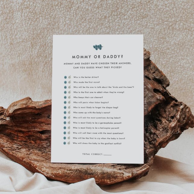 Cartão De Informações Jogo de Chá de fraldas ou Pai (Criador carregado)