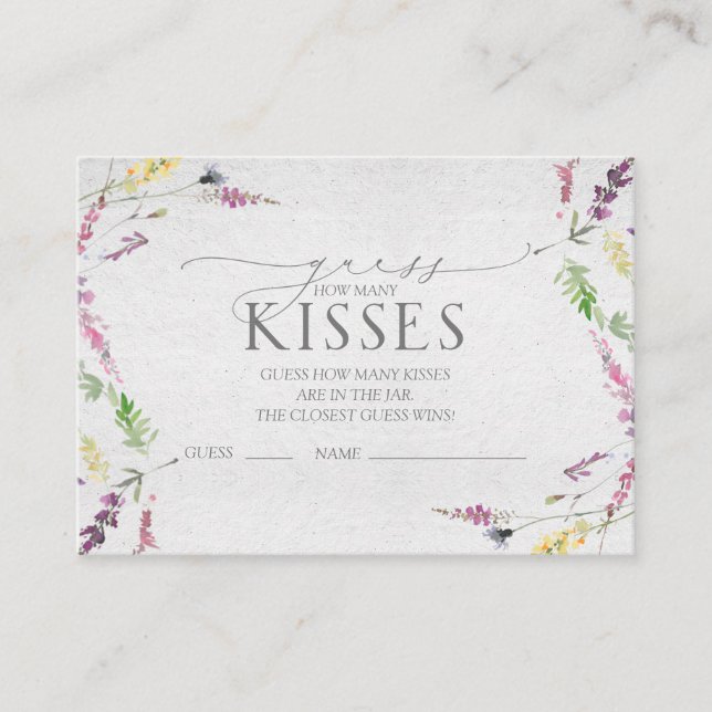 Cartão De Informações Jogo de Chá de Noiva Floral Aquarela de Flores Sil (Frente)