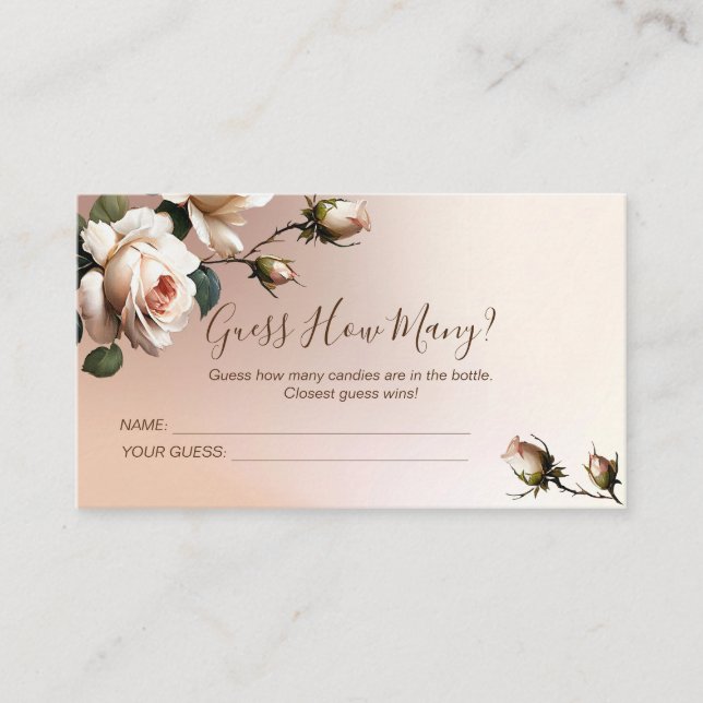 Cartão De Informações Jogo de Chá de Noiva Tea Rose (Frente)