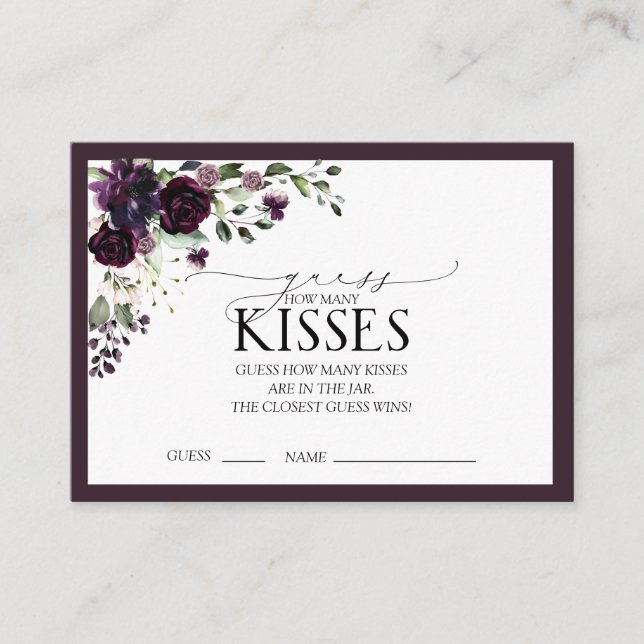 Cartão De Informações Jogo de Chá de panela de Aquarela Púrpura de Plum  (Frente)