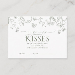 Cartão De Informações Jogo de Chá Floral Vitoriano Verde Sage