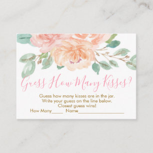 Cartão De Informações Jogo de Chuva de Bebê Blush & Peach Floral Adivinh