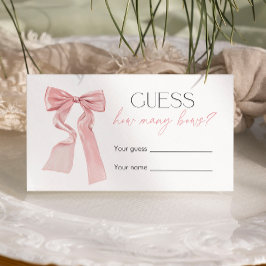 Cartão De Informações Jogo do Chá de fraldas rosa mostra quantos Arcos