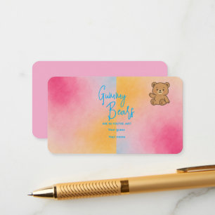 Cartão De Informações Jogo do Urso Gummy do chá de fraldas - Design do P