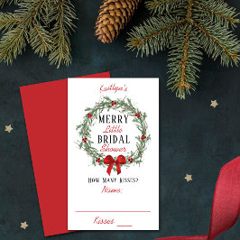 Cartão De Informações Jogo dos beijos do Chá de panela de Natal feliz