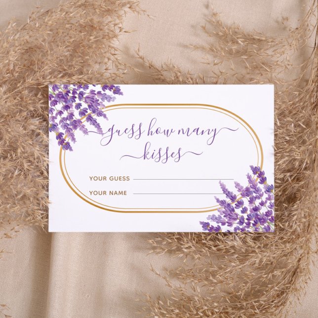 Cartão De Informações Jogo Floral Lilás Roxo Quantos Beijos Noivado (Criador carregado)