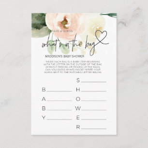 Cartão De Informações Jogos de Chuveiro de Bebê Menina Rosa Florais Cart