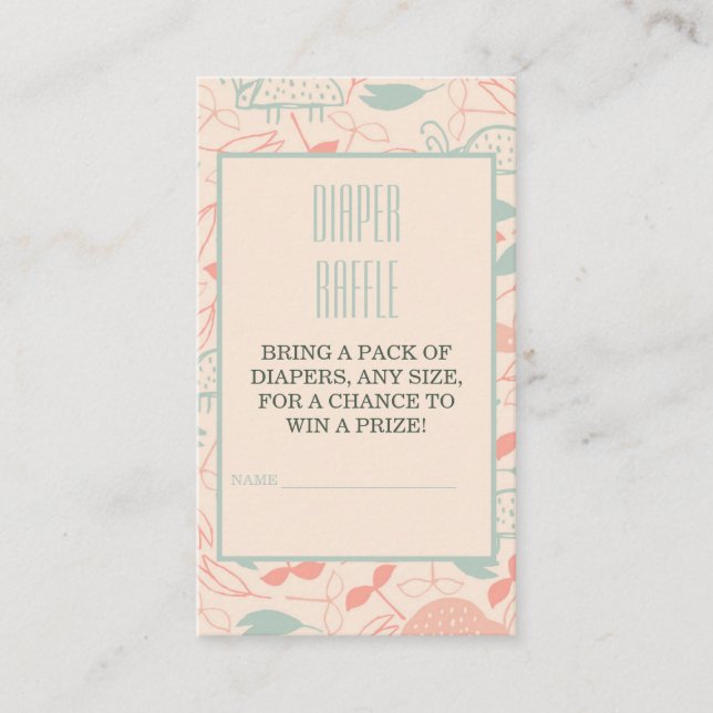 Cartão De Informações Jungle Safari Giraffe Chá de fraldas Fralda Raffle (Frente)