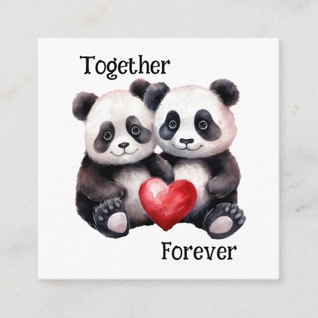 Cartão De Informações Juntos Froever Panda par  (Frente)