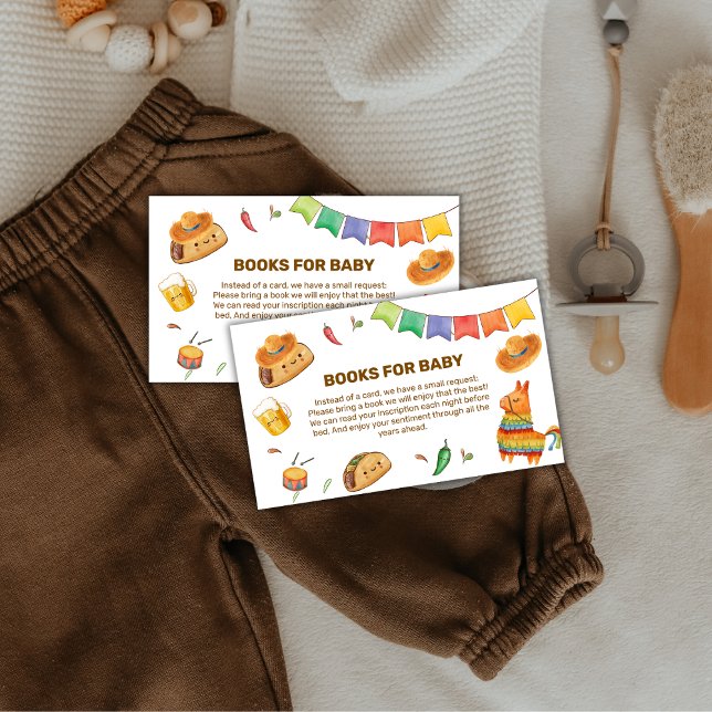 Cartão De Informações Kawaii Rustic Fiesta Taco Bout Books Chá de fralda (Kawaii Rustic Fiesta Taco Bout Books Baby Shower Enclosure Card)