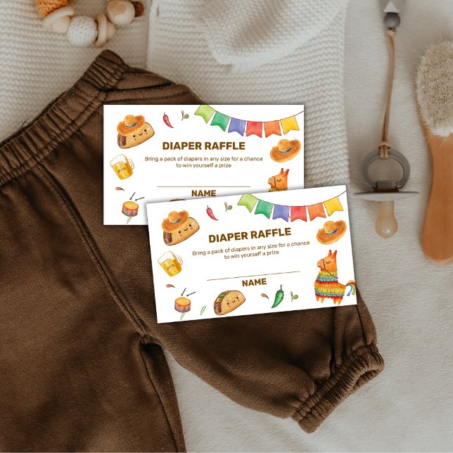 Cartão De Informações Kawaii Rustic Taco Fralda Raffle Chá de fraldas (Kawaii Rustic Taco Diaper Raffle Baby Shower Enclosure Card)