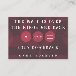 Cartão De Informações Kings are Back ARIRANG Comeback Freebie Card