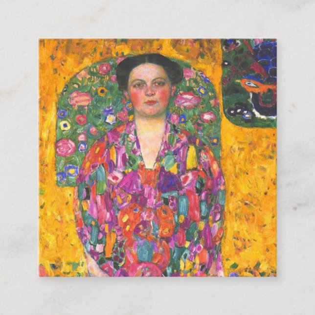 Cartão De Informações Klimt Retrato de Eugenia Primavesi (Frente)