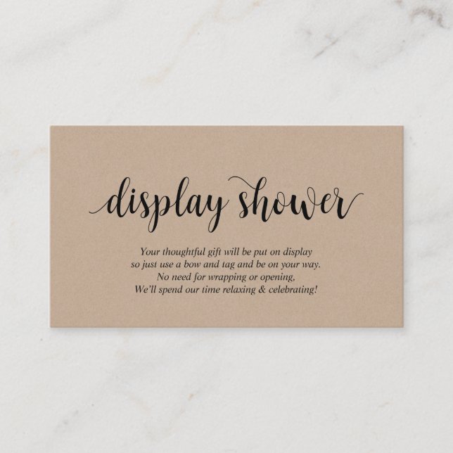 Cartão De Informações Kraft Russo Moderno, Script Preto, Chá (Frente)