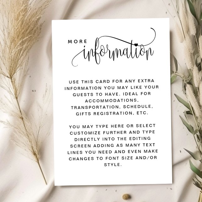 Cartão De Informações Kraft, Rustic Wedtic Information Enclosure Card (Criador carregado)