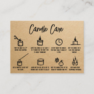Cartão De Informações Kraft Simple Candle Care Obrigado A Adicionar Logo